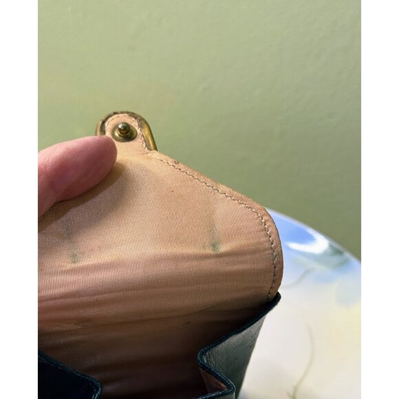 Vintage 40's Dorset 5th Ave Green Leather Compact Coin Purse - Picture 11 of 15